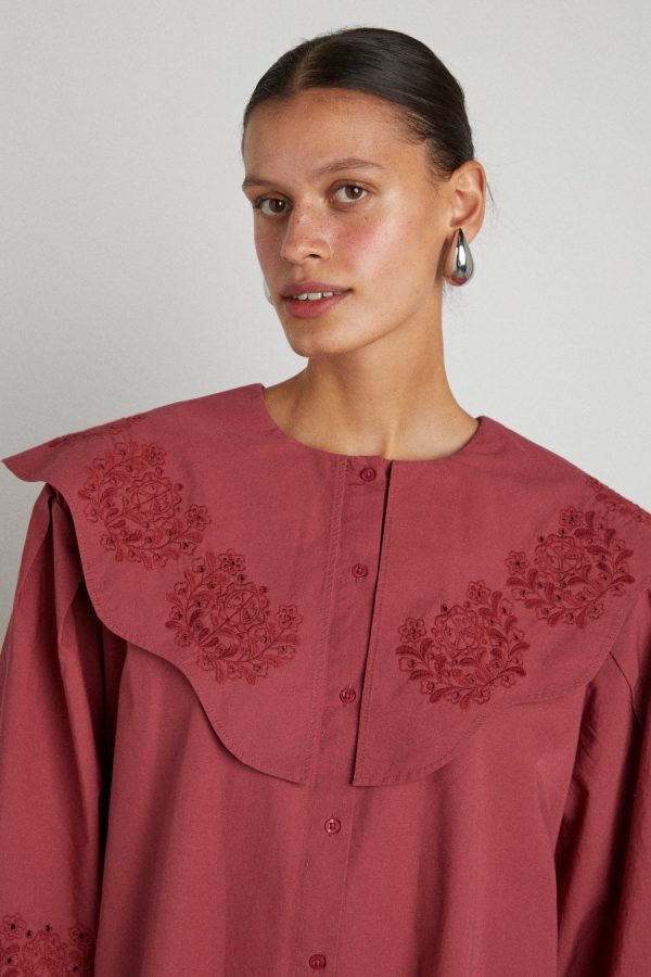 mimi mini dress - plum broderie - Image 2