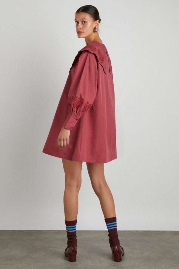 mimi mini dress - plum broderie - Image 5