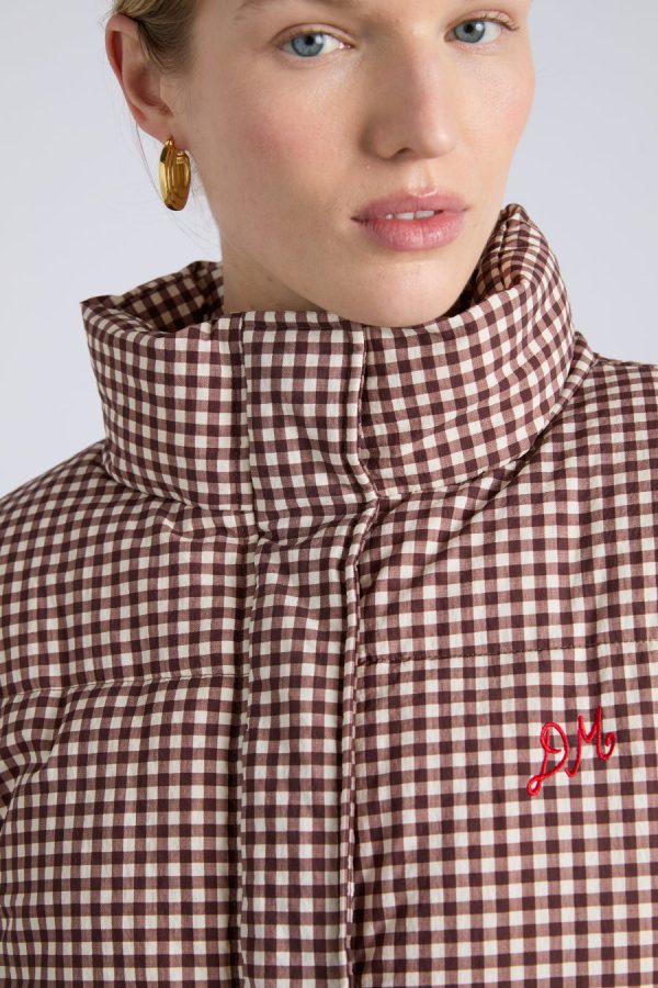 jennifer check puffer - chocolate gingham - Image 4