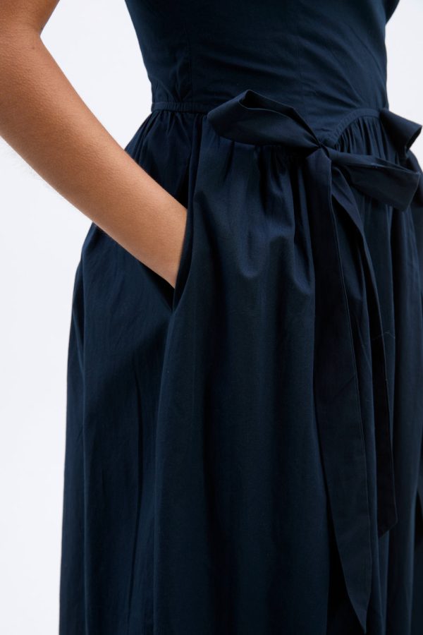 penelope apron dress - navy - Image 4