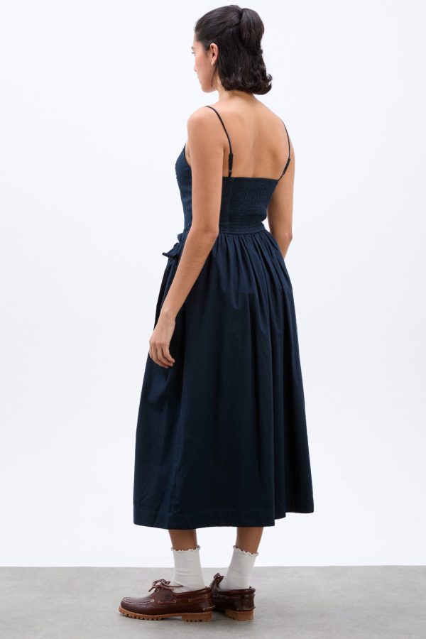 penelope apron dress - navy - Image 5