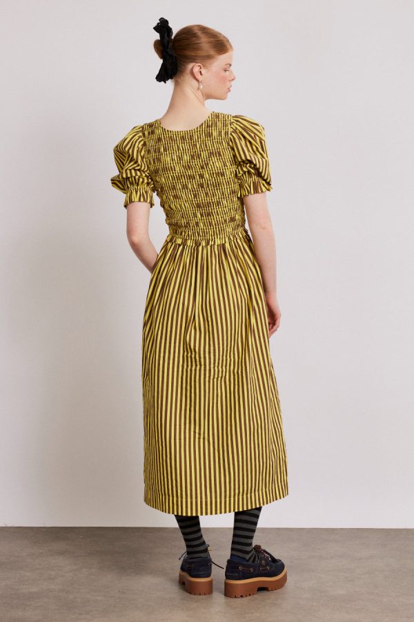 bluebelle midi dress - brown yellow stripe - Image 6