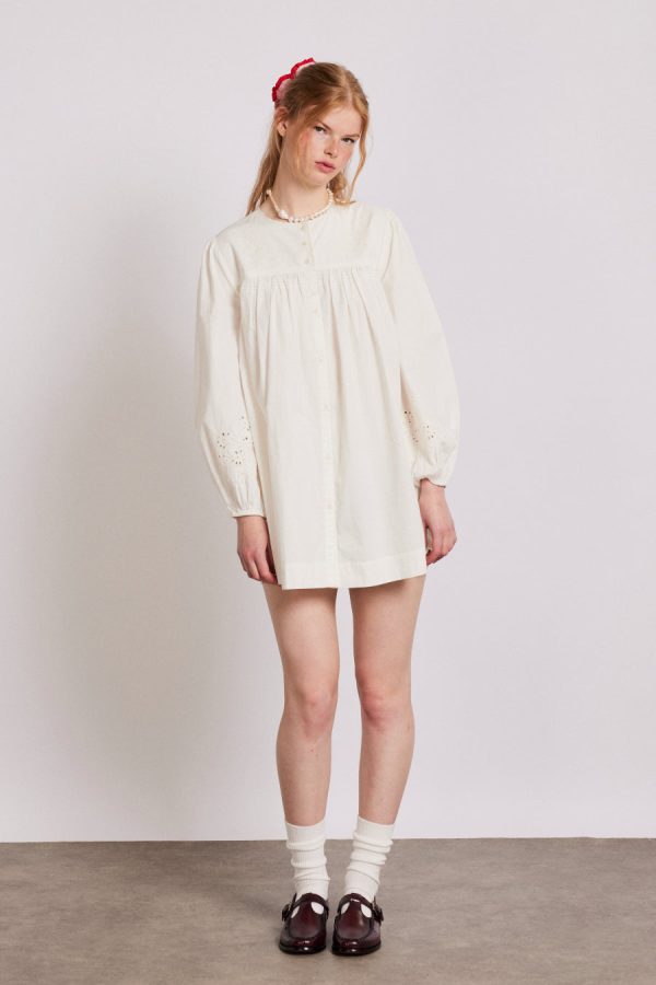 embroidered genevieve mini dress