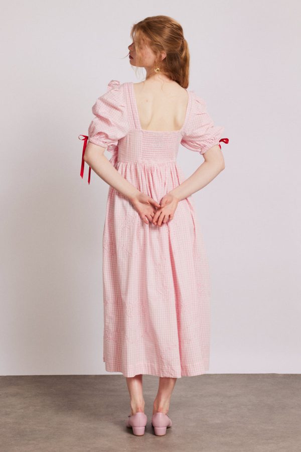 rhea dress - pink gingham - Image 3