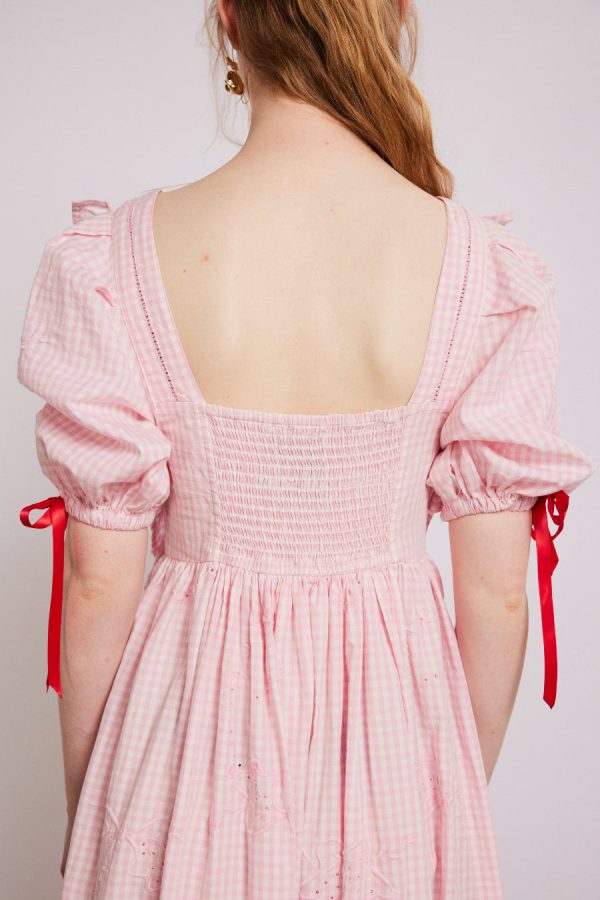 rhea dress - pink gingham - Image 6