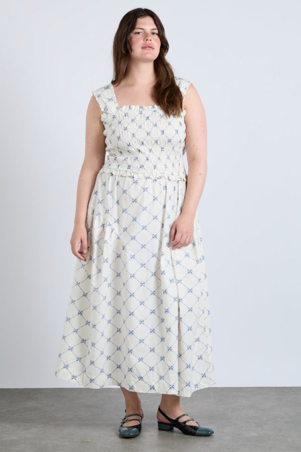 Tish midi dress - white bow print - Image 3