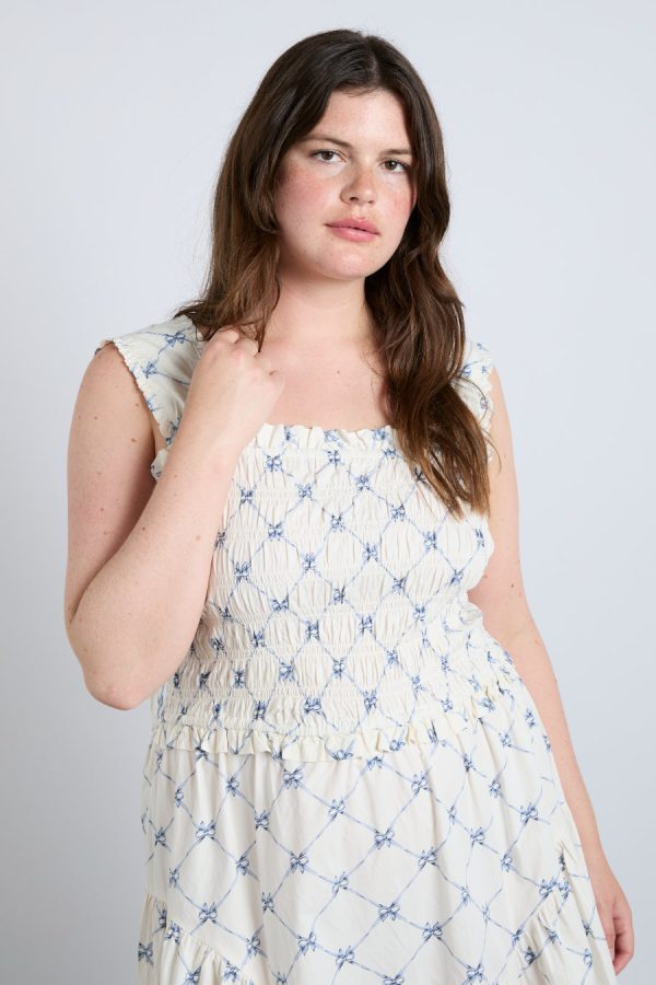 Tish midi dress - white bow print - Image 5