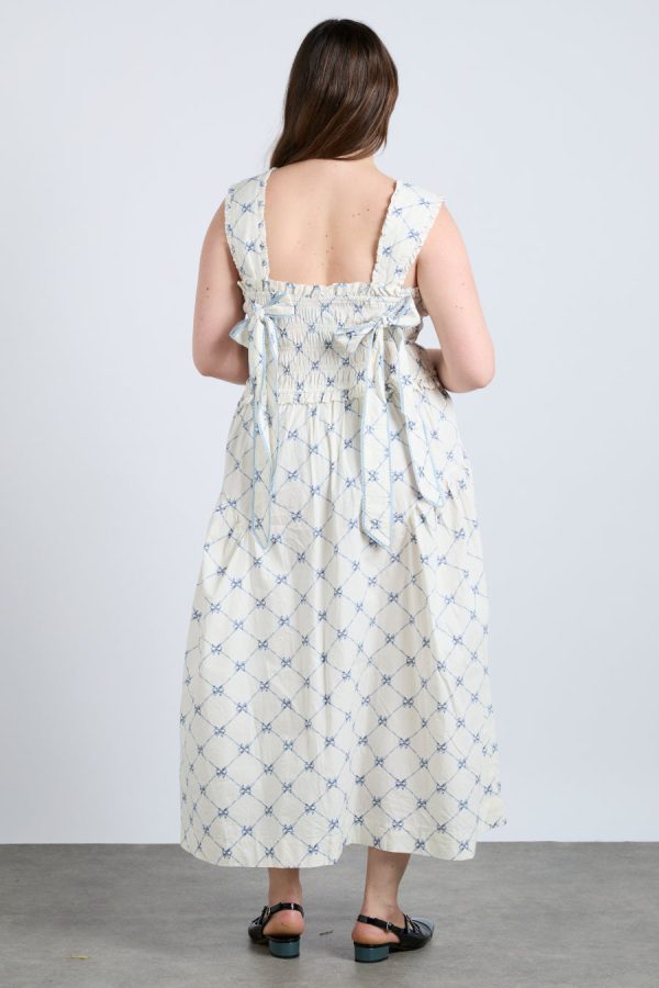 Tish midi dress - white bow print - Image 6