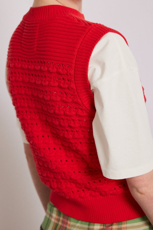 aggie knitted tank - red - Image 5