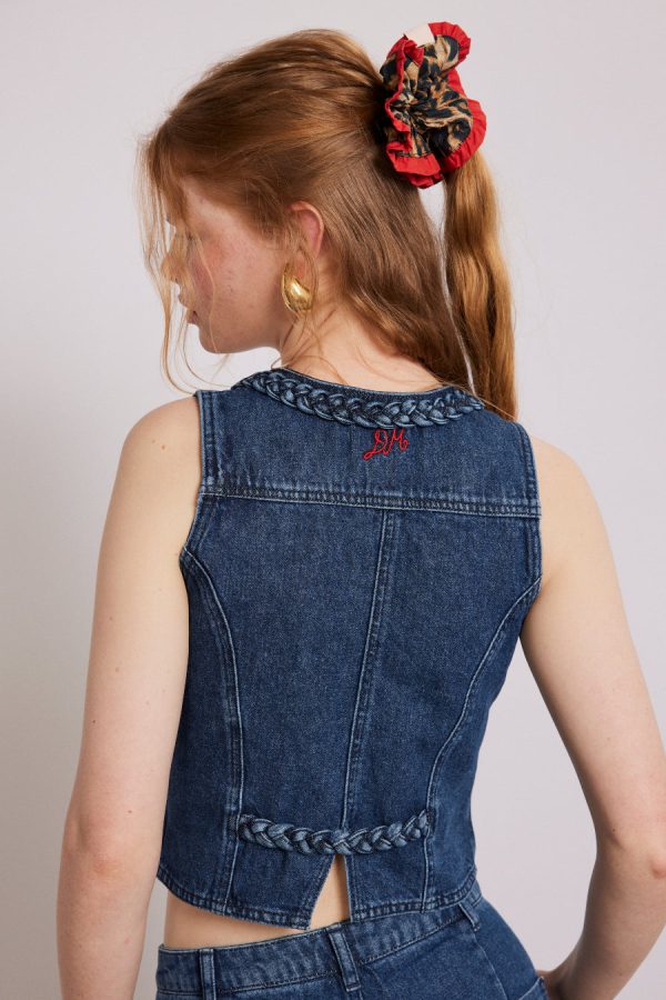 isla denim waistcoat - vintage wash - Image 4