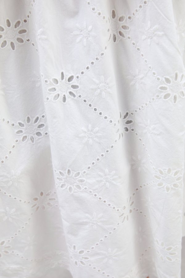 clementine embroidered collared mini dress - white - Image 3