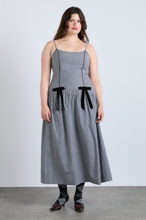 persephone midi dress - black gingham - Image 3
