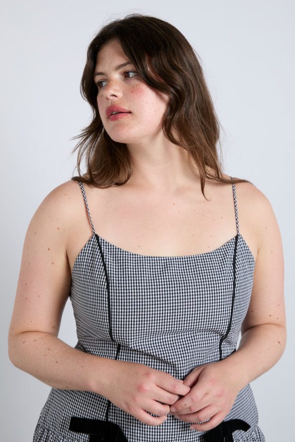 persephone midi dress - black gingham - Image 4