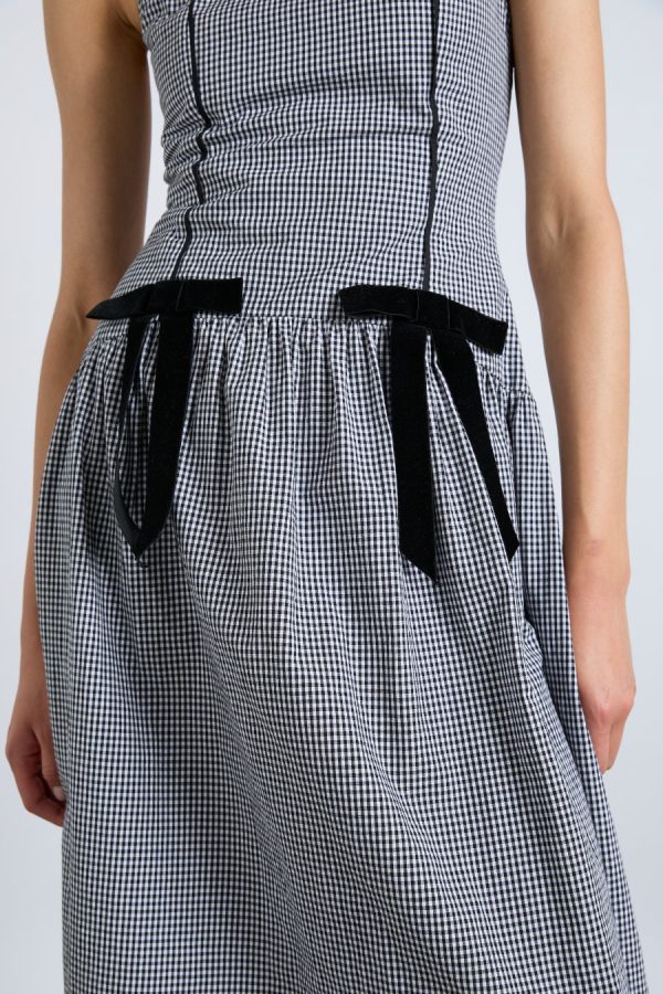persephone midi dress - black gingham - Image 6