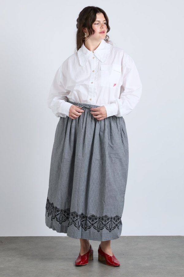 keeley midi skirt - black gingham - Image 3