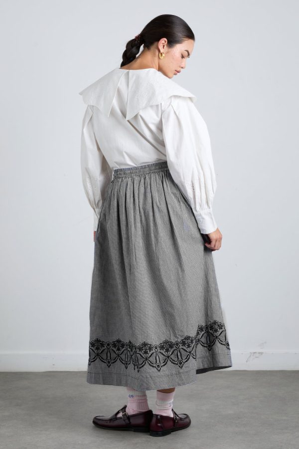 keeley midi skirt - black gingham - Image 7