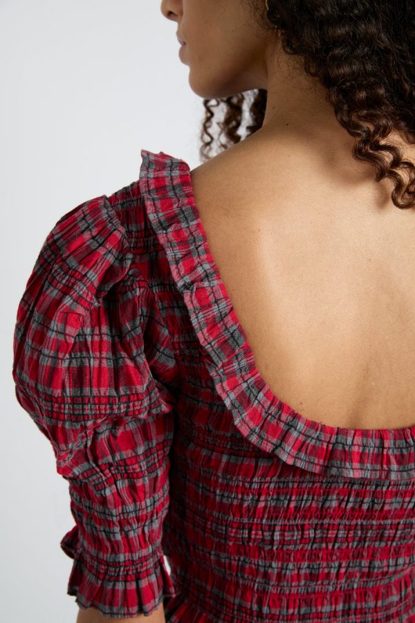 meghan blouse - red check - Image 6