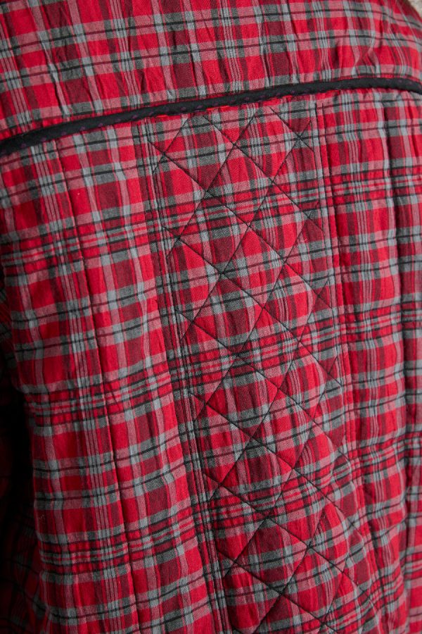 macy quilted jacket - red check - Image 6