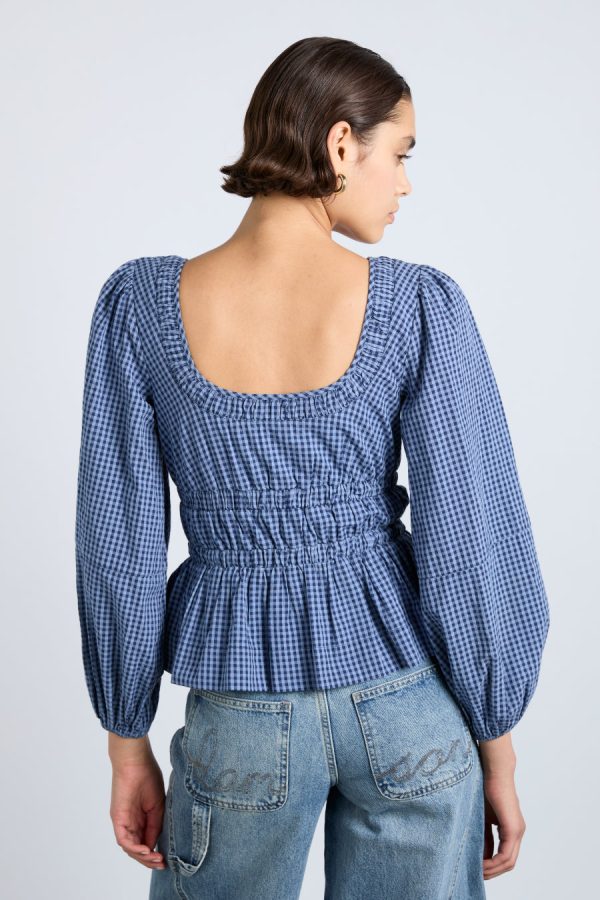 dakota blouse - blue check - Image 6