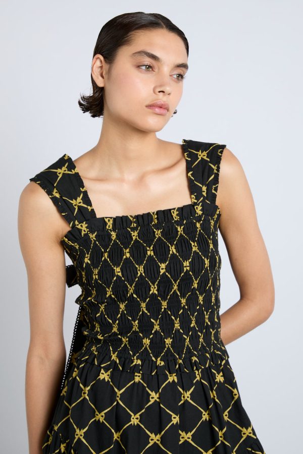 tish midi dress - black bow print - Image 2