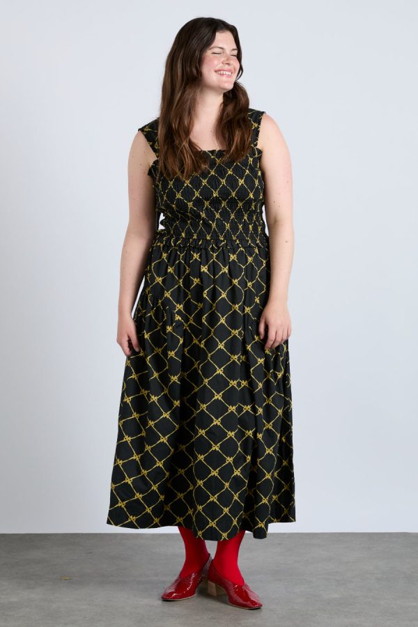 tish midi dress - black bow print - Image 3