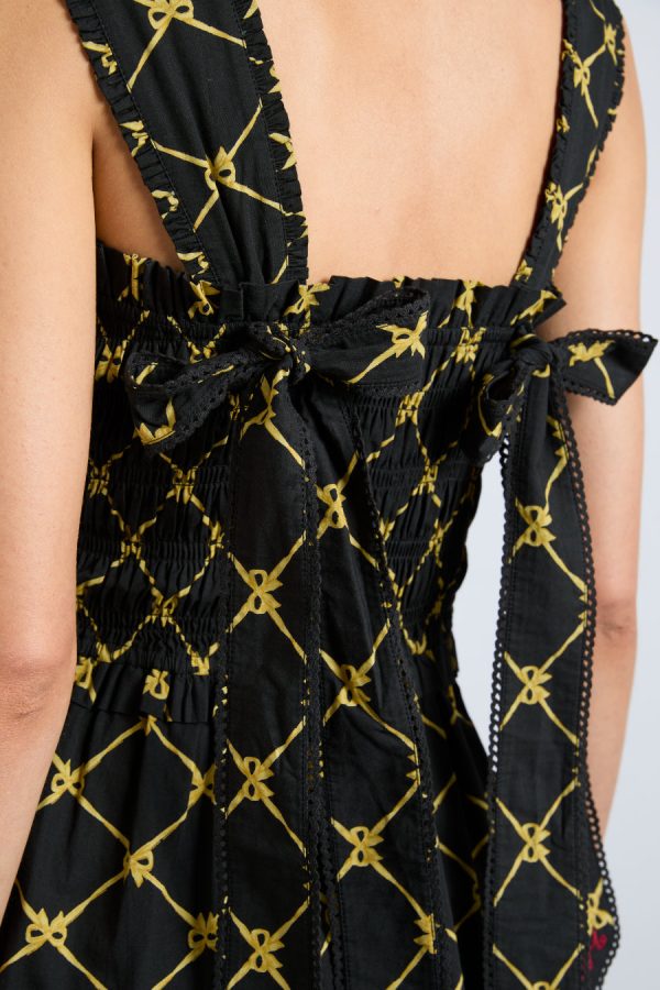 tish midi dress - black bow print - Image 4