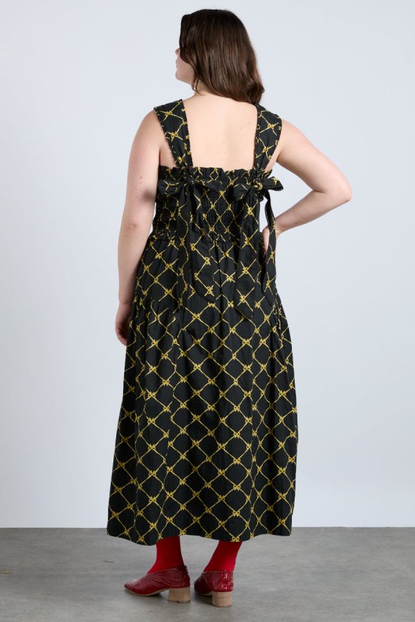 tish midi dress - black bow print - Image 5