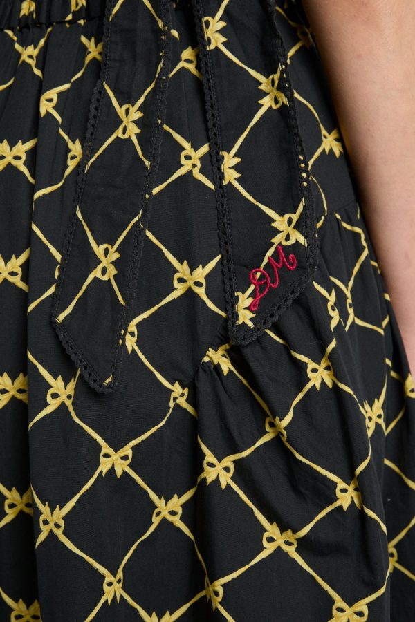 tish midi dress - black bow print - Image 6