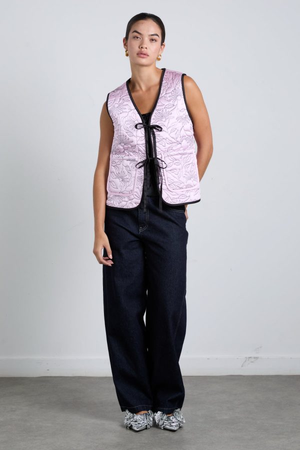 arte reversible gilet - black u0026 pink satin - Image 2