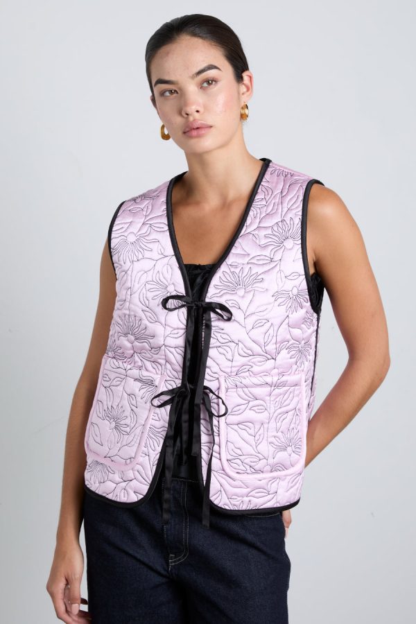 arte reversible gilet - black u0026 pink satin - Image 3