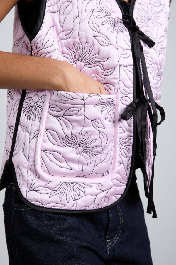 arte reversible gilet - black u0026 pink satin - Image 5
