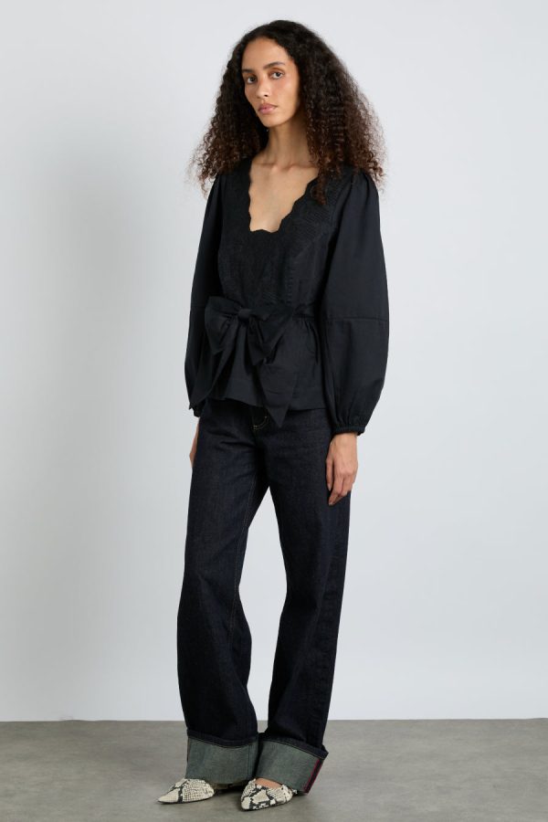 eugenie bow blouse - black - Image 2