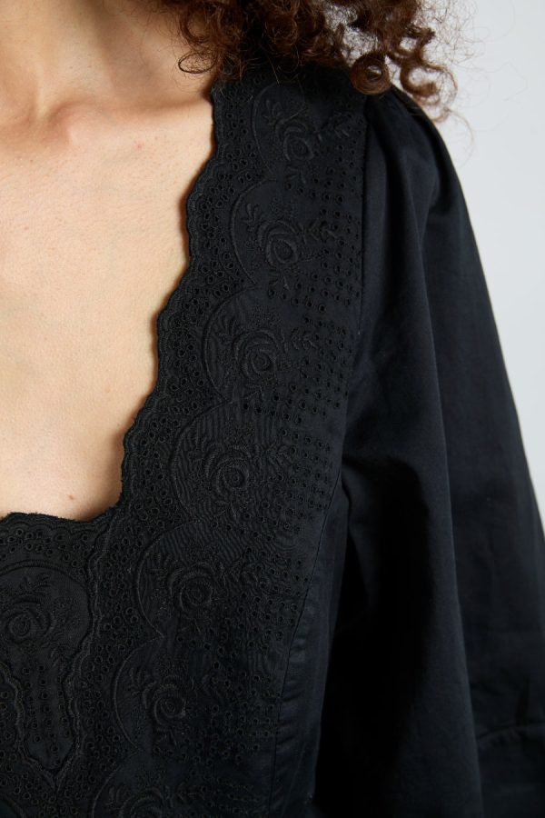 eugenie bow blouse - black - Image 4