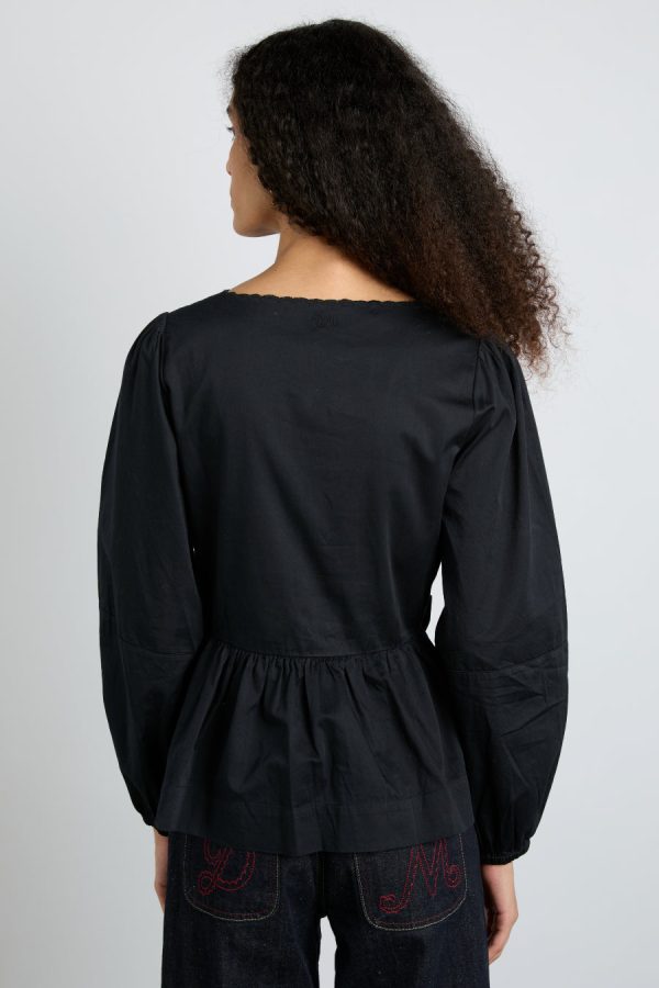 eugenie bow blouse - black - Image 5