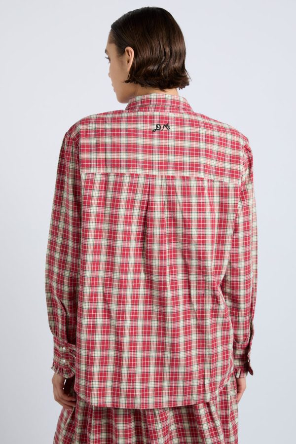 kylie ruffle shirt - red check - Image 6