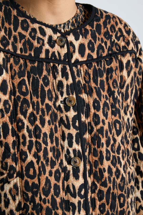 macy quilted jacket - leopard - Image 5
