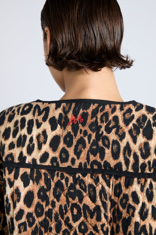 macy quilted jacket - leopard - Image 6