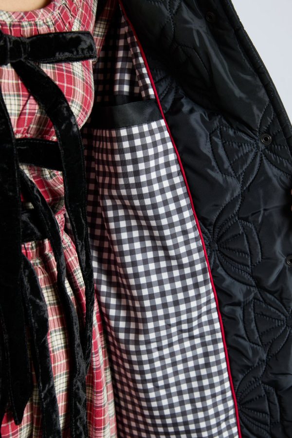 aubrey quilted coat- black bows - Image 6