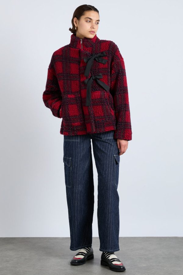 ingrid borg jacket - red check - Image 2