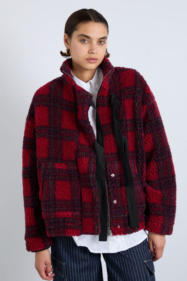 ingrid borg jacket - red check - Image 3