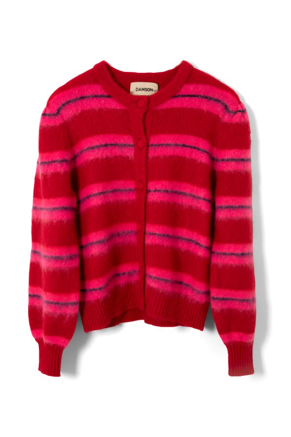 cece stripe cardigan - red u0026 pink stripe - Image 3