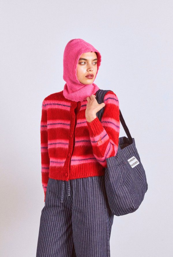cece stripe cardigan - red u0026 pink stripe - Image 5