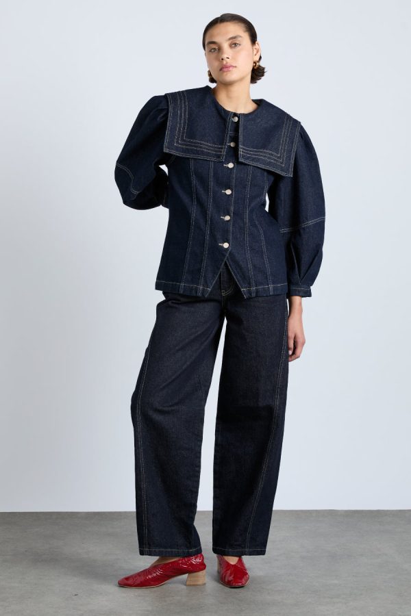 sailor denim jacket - dark indigo - Image 2