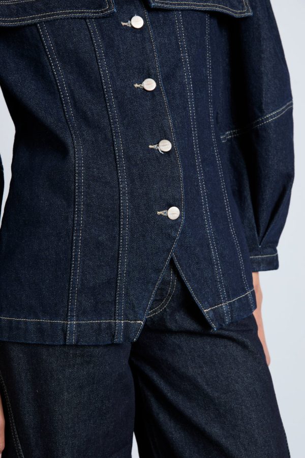 sailor denim jacket - dark indigo - Image 3