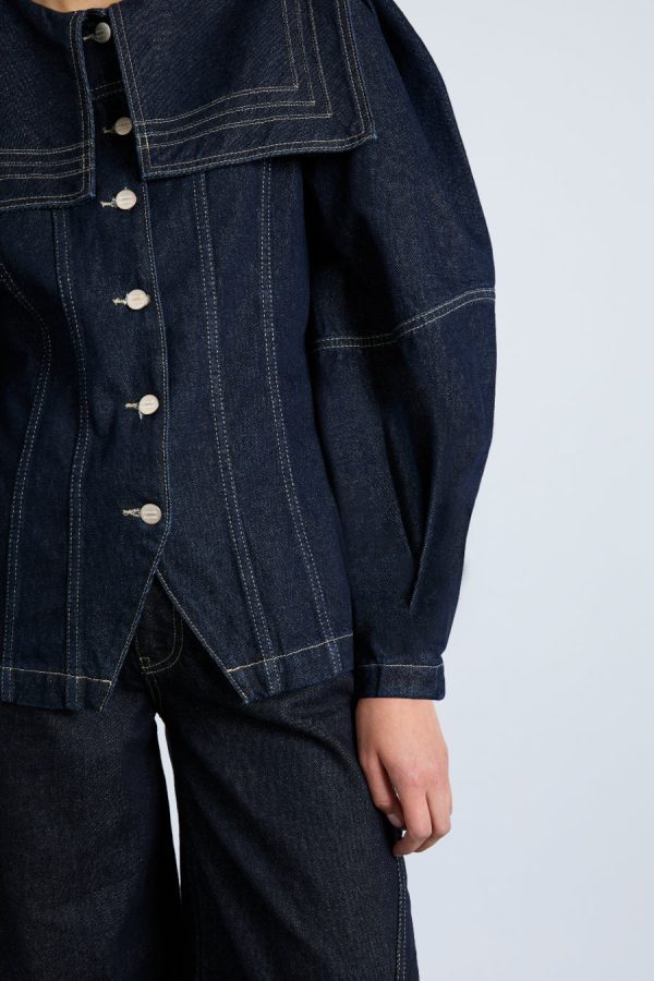 sailor denim jacket - dark indigo - Image 4