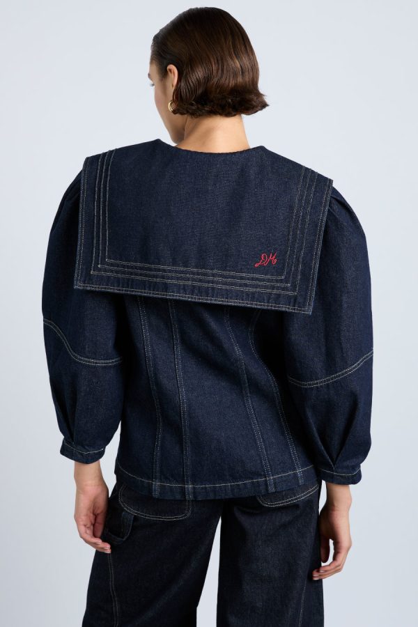 sailor denim jacket - dark indigo - Image 5