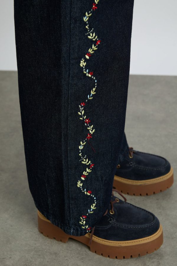 rafe jeans - embroidered floral - Image 3