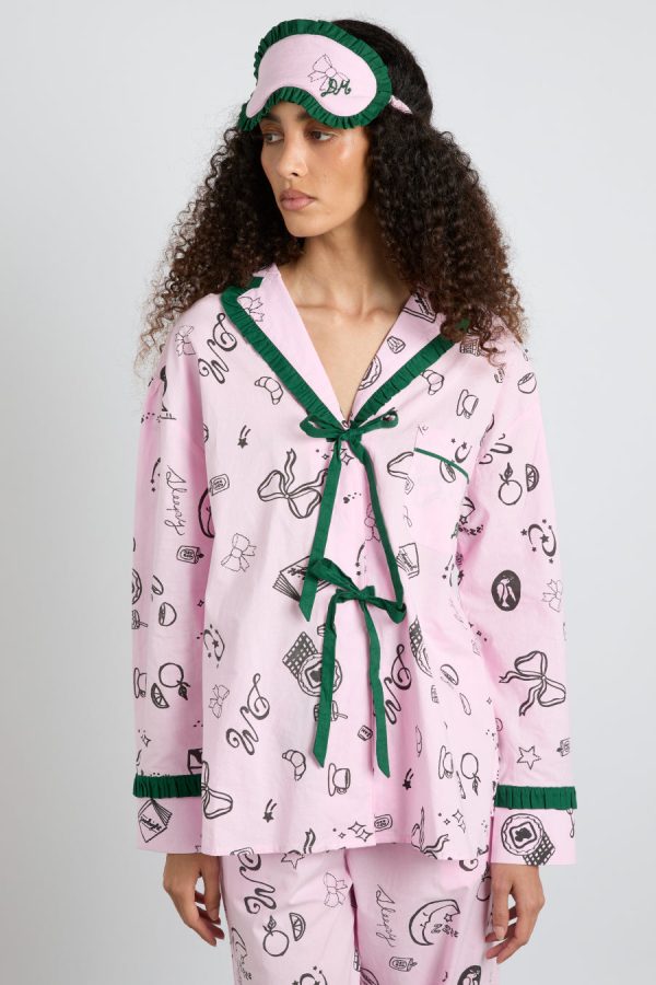 antonella pj  set - pink sleep symbols - Image 2