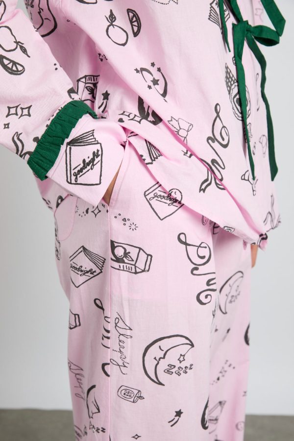 antonella pj  set - pink sleep symbols - Image 5
