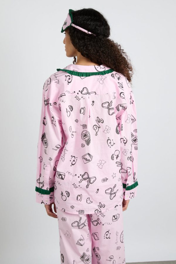 antonella pj  set - pink sleep symbols - Image 7
